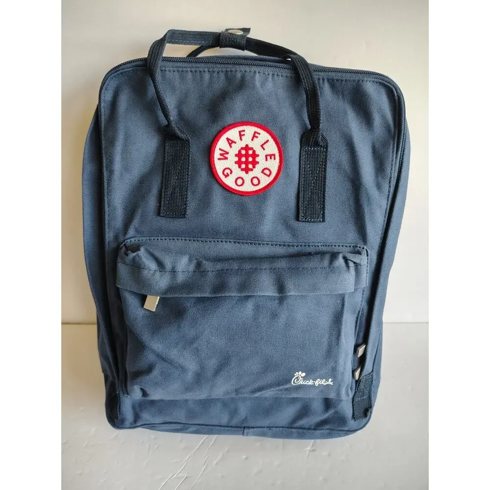 Chick-fil-A Waffle Good Backpack Blue Canvas Employee Field Bag RARE